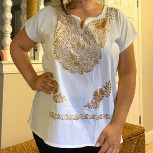 Mexican embroidered top Sz L